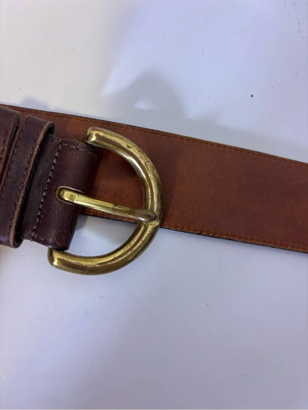 Coach Brown Leather Dress Belt with Embossed Logo Women’s Medium
